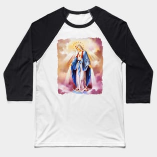 Colorful Virgin Mary Painting Baseball T-Shirt